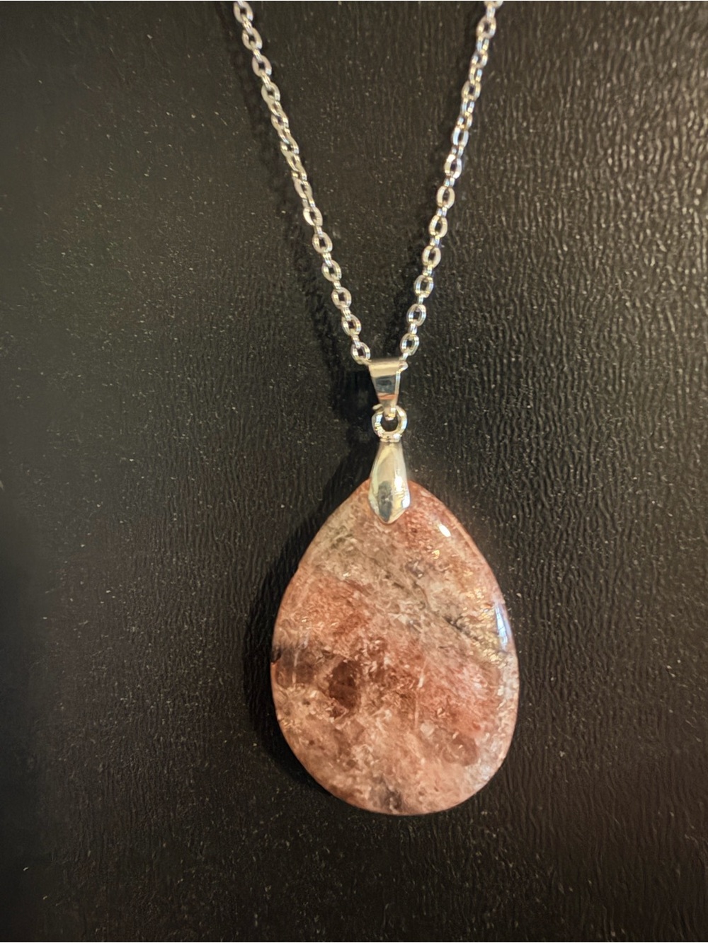 Natural Stone Tear Drop Pendant Necklace NEW 17”-19” - Picture 11 of 14